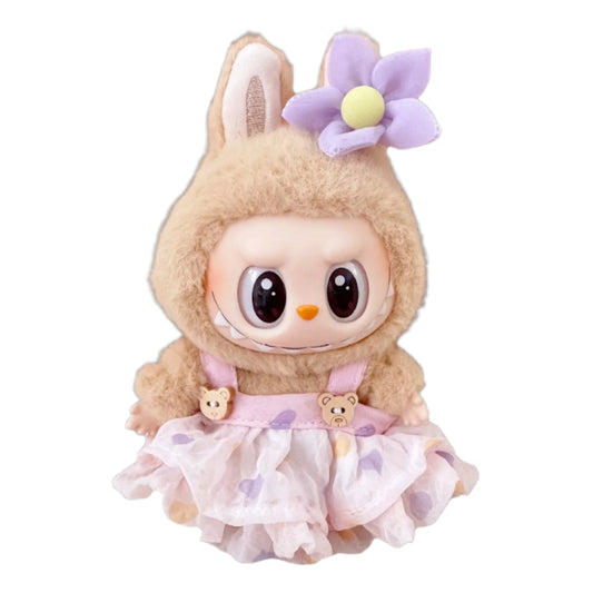 Labubu Clothes - Floral Dress with Hat and Flower